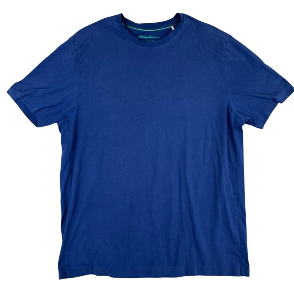 Tommy Bahama IslandZone Mens Blue Pima Cotton Blend Short Sleeve T-Shirt Large